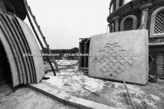 proses pemasangan GRC kubah masjid 6440