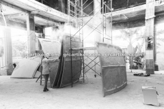 proses pemasangan GRC kubah masjid 6464