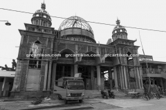 proses pemasangan GRC kubah masjid 6473