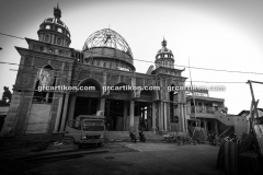 proses pemasangan GRC kubah masjid 6474