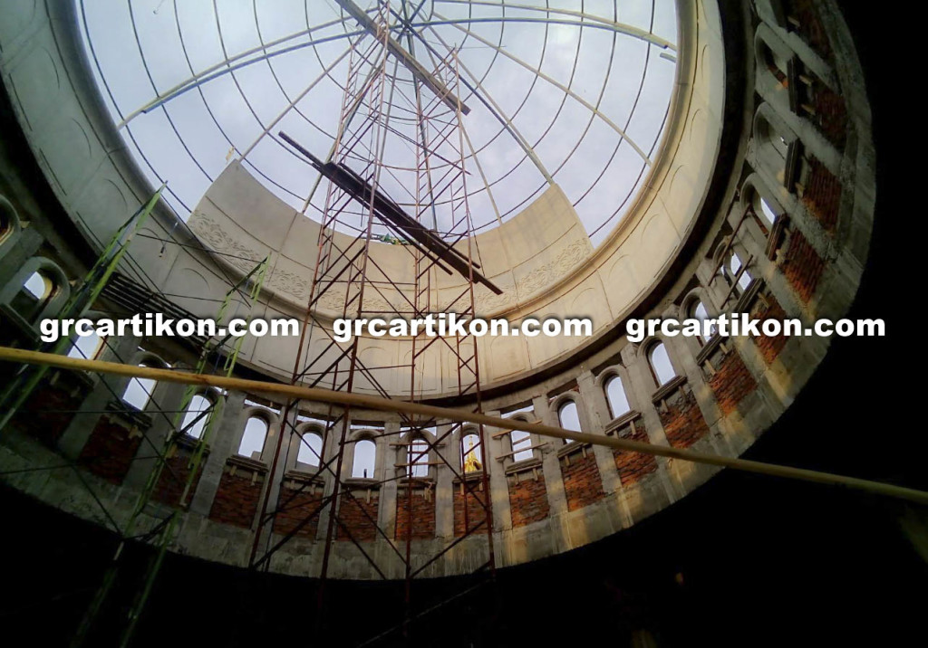 proses pemasangan grc kubah masjid AL MUCHFID Lamongan by GRCartiKON