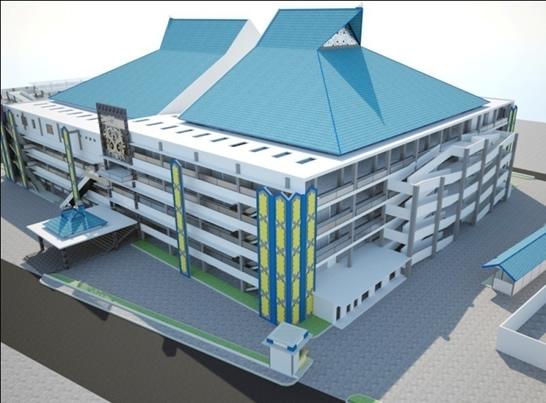 GRC Cladding Panel Proyek Pasar Bontang