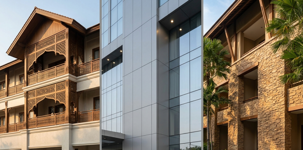  GRC hadir dalam berbagai tekstur dan motif yang bisa dikustomisasi sepenuhnya, memungkinkan setiap hotel membangun identitas visual yang unik dan konsisten.